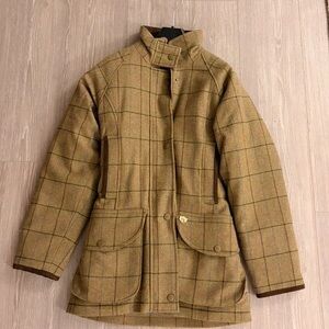 Women's Tan Checkered Bomber Jacket
